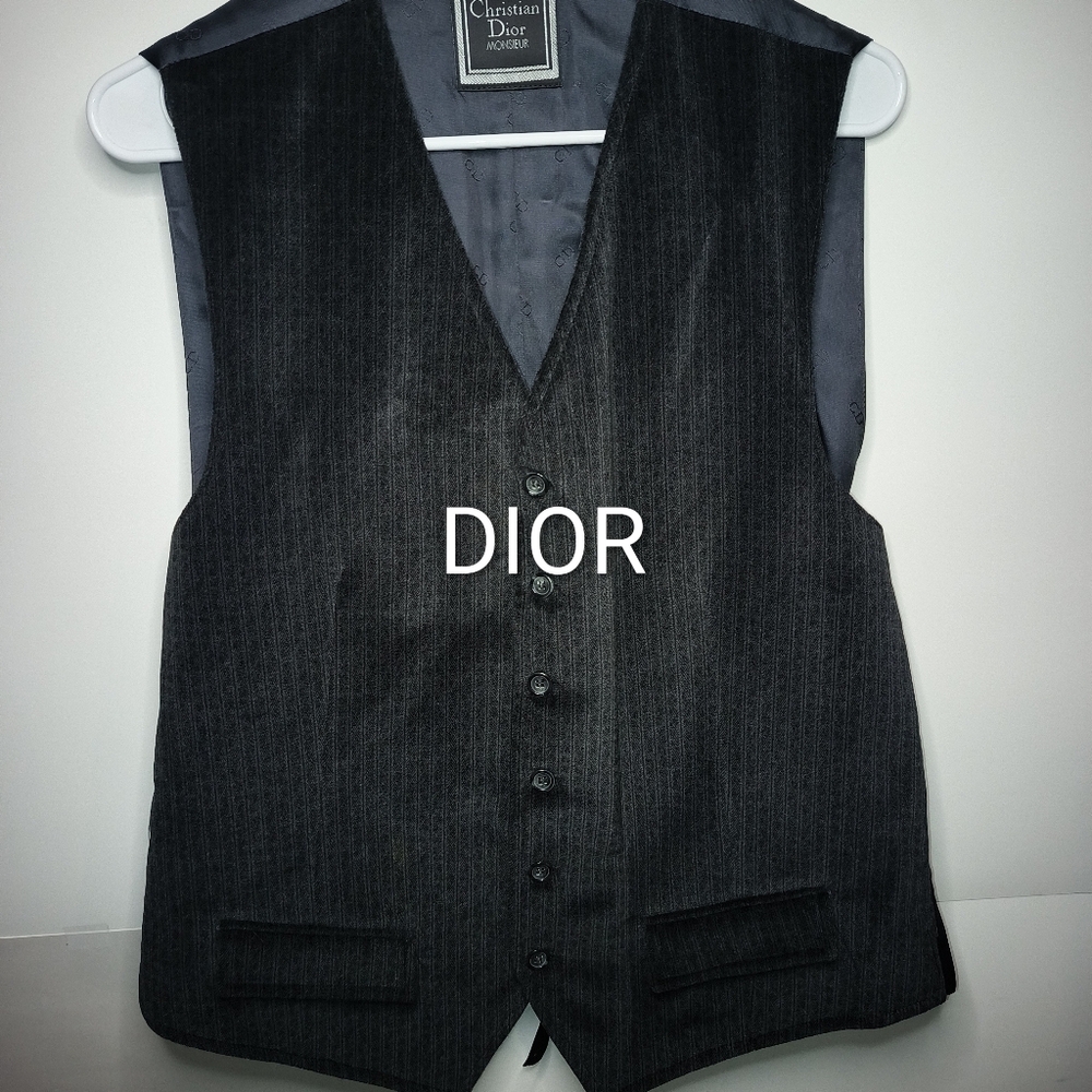 Christian Dior Monsieur Signature Men's Black Formal Suit Vest